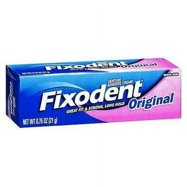 Fixodent Denture Adhesive Cream, Original, Strong And Long Hold - 0.75 Oz, 2 Pack