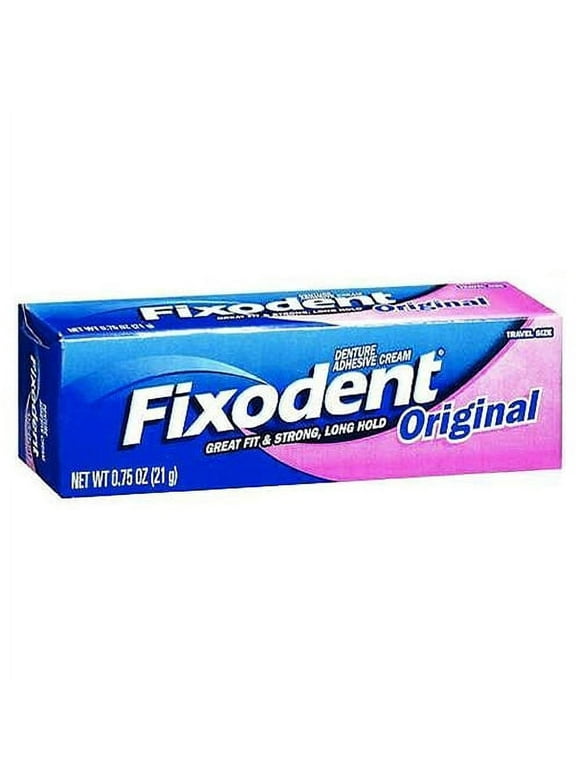 Fixodent Denture Adhesive Cream, Original, Strong And Long Hold - 0.75 Oz, 2 Pack