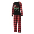 thumbnail image 3 of Caoirhny Family Matching Christmas Pajamas, Romper/Letter Print Long Sleeve Tops and Plaid Pants Sleepwear Loungewear Set, 3 of 9