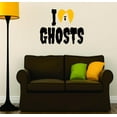 thumbnail image 1 of Custom Wall Decal Vinyl Sticker : I Love Ghost Halloween Holiday Seasonal Decoration Picture Art Sign 16x32, 1 of 1