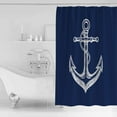 thumbnail image 4 of Small Stall Shower Curtain 36x78 Inch Narrow Half Size Anchor Navy Blue Bath Curtains Bathroom Decor Nautical Coastal Minimalist Boat Rope Waterproof Fabric Shower Curtain Set with Hooks 36 Inch, 4 of 6