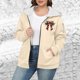 thumbnail image 5 of Sudadera informal con capucha y manga larga para mujer, estilo navideño, de gran tamaño, color liso, con cremallera, capucha y forro polar grueso, chaqueta de manga larga con hombros descubiertos, blu, 5 of 5
