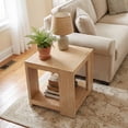 thumbnail image 4 of Dayalane Modern Farmhouse Style Wood End Table, 2-Tier Open Storage Rectangular Bedside Table, Minimalist Accent End Table for Small Space Sofa Bedroom, Natural, 4 of 9