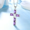 thumbnail image 4 of Jewmon 925 Sterling Silver Cross Necklace February Birthstone Necklace for Women Birthday Valentine Day Gifts for Wife Girlfriend, 4 of 8