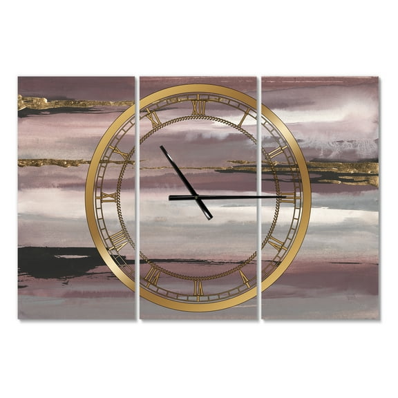 Designart 'Purple Glam Storm II' Modern Wall Clock
