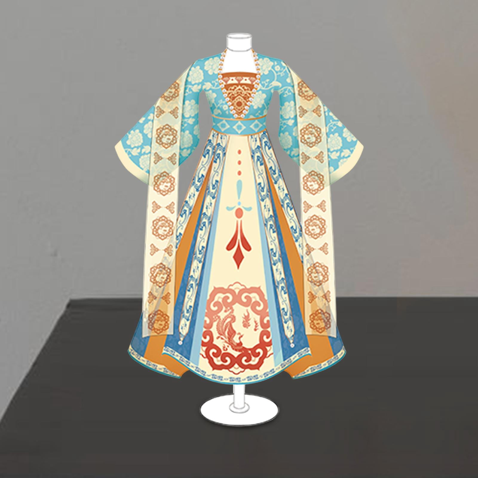Zxpjkyu Chinese Ancient Clothes Material Kit Outfit Making Kit Chinese Traditional Dress 5 Mannequins 1 Doll