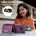 thumbnail image 4 of Dteck Wallet Crossbody for Samsung Galaxy Z Flip 4 Case with Lanyard Wrist Strap Credit Card Holder, PU Leather Protective Phone Case with Ring Holder,Deep Purple, 4 of 8