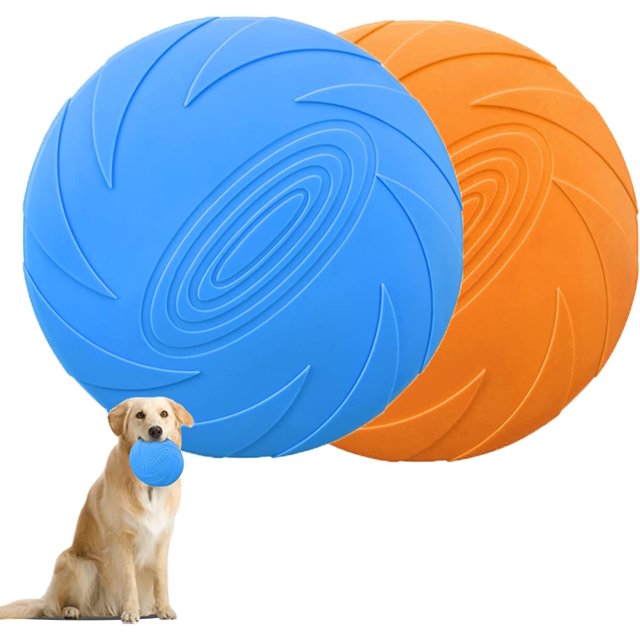 2 discos para perros, juguete Frisbee para perros, juguete Frisbee de goma, juguetes flotantes para perros, juegos, actividades deportivas y juegos al aire libre