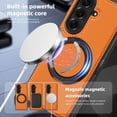 thumbnail image 4 of ELEHOLD Leather Case for Samsung Galaxy Z Fold 7,Strong Magnetic Compatible with Mag Safe 360 Rotation Ring Kickstand Function Anti-Scratches Protective Case for Samsung Galaxy Z Fold 7,Orange, 4 of 7