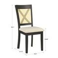thumbnail image 3 of Weston Home Pulukan Cane x-Back Dining Chair (Set of 2), Antique Black Finish, Beige Linen, 3 of 11