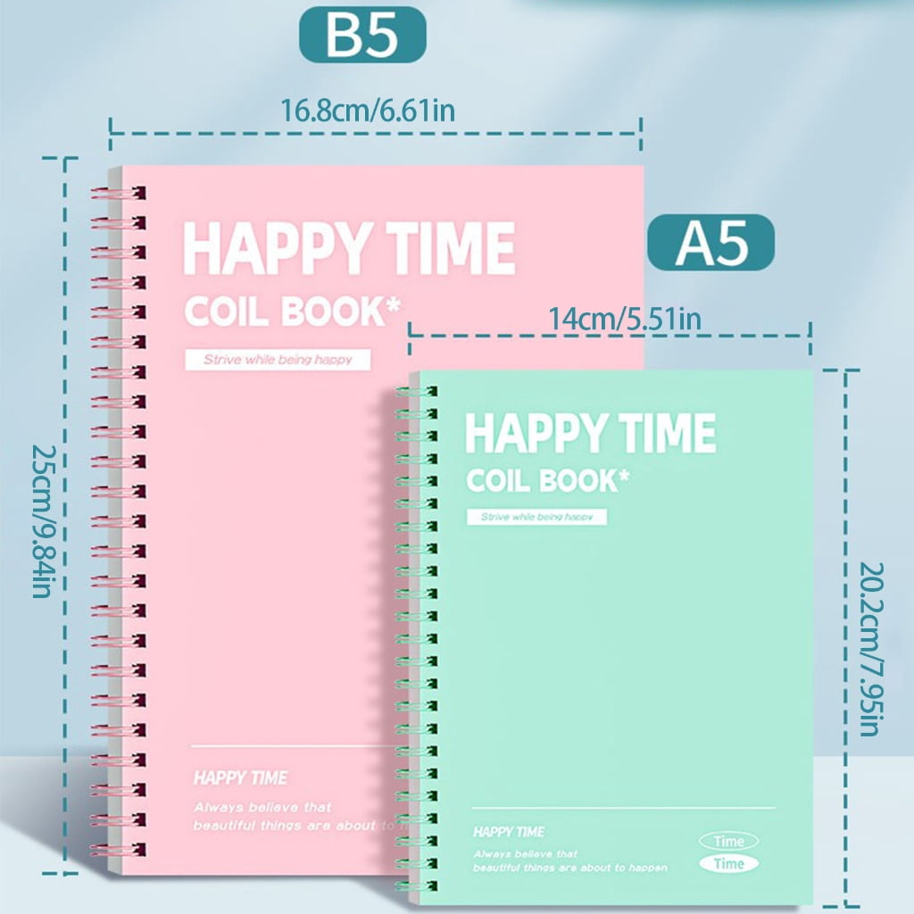 6Pcs Colorful Spirals Notebooks Spirals Binding Smooth Writing Thicken Paper