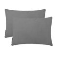 thumbnail image 2 of Light Gray Luxury Lumbar Pillow Cover 20"x26" | Pack of 2 Modern Velvet Oblong Pillow Cover Solid | Plain Solid Pillowcases for Bed, Couch & Sofa, Modern Home Décor - Light Gray Velvet Dream, 2 of 9
