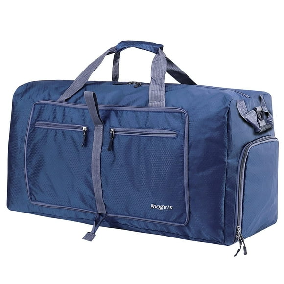 Bolsa de viaje Woogwin, grande, impermeable, 100 L, azul oscuro