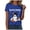 Blue1, variant on Fall V Neck T Shirt Funny Halloween Thanksgiving Graphic Tee Casual Family Halloween Cos Tops