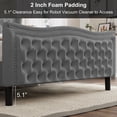 thumbnail image 6 of Miniyam Velvet Full Size Bed with Button-Tufted Wingback Headboard for Adult, Gray, 6 of 7