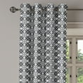 thumbnail image 2 of Ambesonne Grey Grommet Curtain, Retro Simple Floral Motifs, 50" x 84", Charcoal Grey Pale Grey, 2 of 6