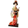 thumbnail image 3 of Muñeca oriental artesanal de geisha japonesa con decoración de kimono de 23 cm. Estatua de niña. Estilo A, 3 of 9