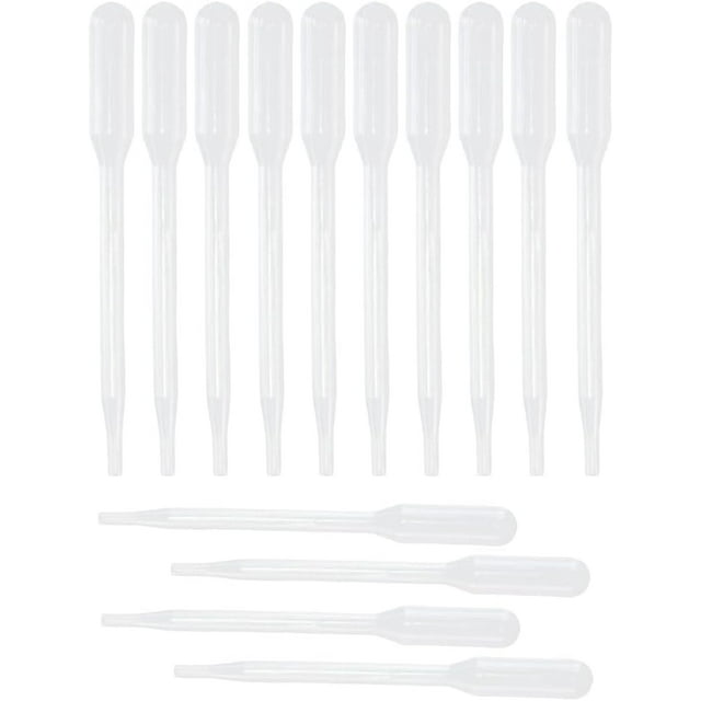 100 pipetas de transferencia rellenables de plástico blanco de 0,2 ml