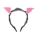 thumbnail image 2 of 3 tipos de diademas de murciélago, diademas de Halloween, bolas rosas y negras brillantes, accesorios para el cabello de Halloween, fiesta de cumpleaños de niñas (rojo+rosa+plata), 2 of 5
