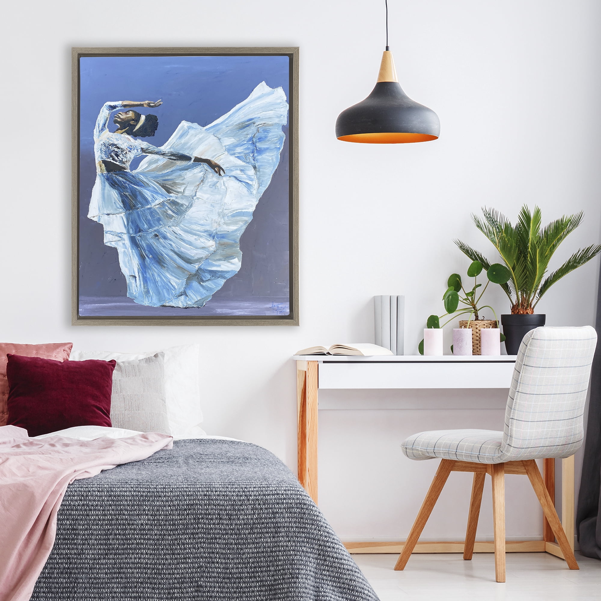 Stupell Industries Young Queen Dancer Brown Framed Floater Canvas Wall Art, design by Lauren Luna