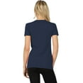 thumbnail image 2 of Womens Basic Cotton Crew Neck Short Sleeve Long Tee Shirt, 2 of 6