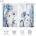 thumbnail image 3 of Blue Floral Kitchen Curtains White Flower Small Window Curtains Rustic Farmhouse Curtains for Kitchen Country Bathroom Curtains Window Treatment Drapes 27.5x39 Inch 2 Panels, 3 of 6