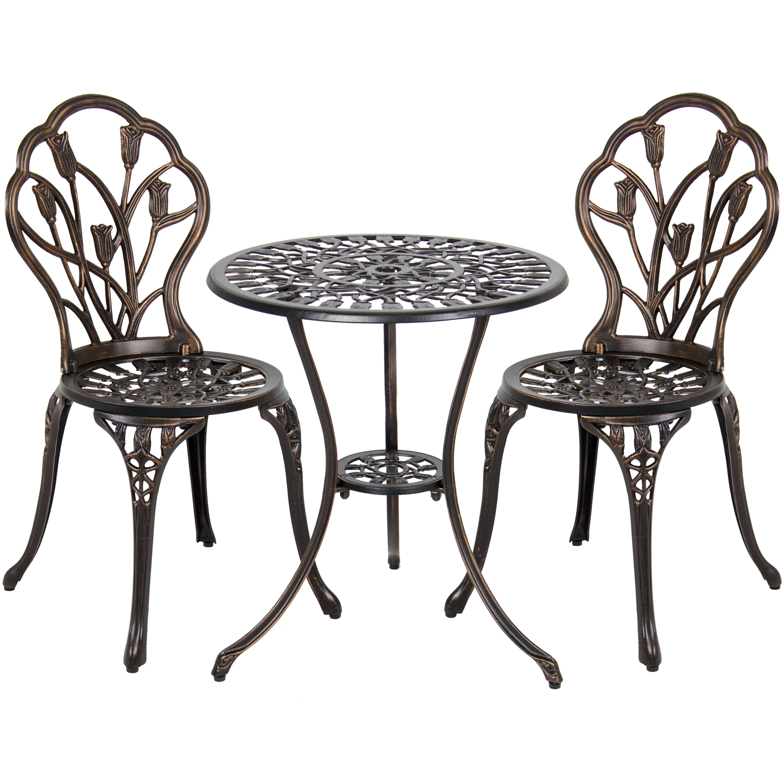 Best Choice Products Antique Cast Aluminum 3 Piece Outdoor Bistro Best Choice Products Antique Cast Aluminum 3 Piece Outdoor Bistro Set