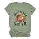 thumbnail image 3 of Camiseta de verano holgada, transpirable y con estampado de letras, color verde oliva, manga corta para mujer, 3 of 6