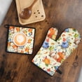 thumbnail image 5 of Fall Pumpkins Leaves Pattern Kitchen Oven Mitt and Pot Holder Sets 2 Pcs for Baking, Cooking and Grilling, Heat Resistant Up To 392 °F, 5 of 7