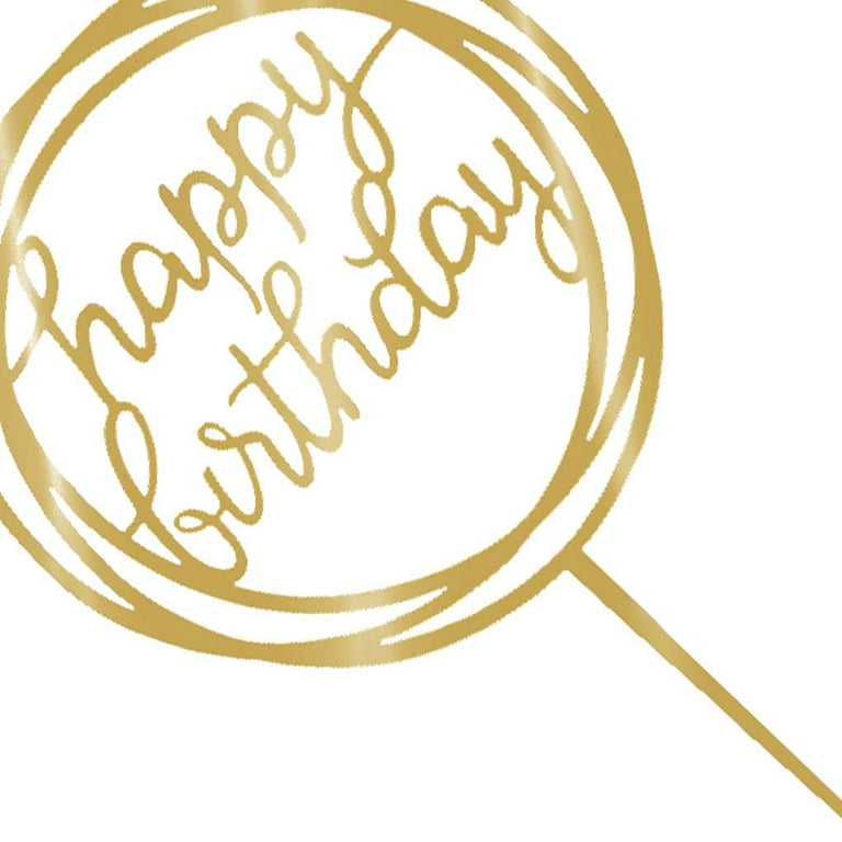 Acrylic Long Golden Happy Birthday Cake Topper - Propsicle
