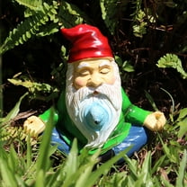 TNSAWRRYOE Meditating Garden Gnome Sculpture Hand Painted Resin Yoga Figurine with Bird Detail,Outdoor/Indoor Whimsical Decor for Gardens,Patios & Home
