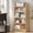 engineered wood color, variant on MIN EN WIN 5-Shelf Multi-Functional Modern Wood Bookcase with Curved Design, Dust-Proof Baffle, and Sturdy Construction for Home Office,Gray Oak