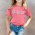 thumbnail image 2 of PMVFHDE T-Shirts pour Filles T-Shirts Graphiques Tendance pour Filles T-Shirts Graphiques pour Filles T-Shirt Imprimé Col Rond Manches Courtes T-Shirt Rose, 3-4 Ans, 2 of 5