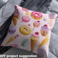 thumbnail image 2 of Homewish Rainbow Ice Cream Fabric by the Yard 2 Yard,Cartoon Doughnut Room Decor Fabric by the Yard,Colorful Cherry Cake Fabric for Sewing For Girls Kids,Ultra Soft Home Decor, 2 of 6