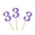 thumbnail image 2 of Darling Souvenir, Number 3 Birthday Cupcake Toppers, Birthday/ Anniversary Party Dessert Decorations - Pack Of 20, 2 of 3