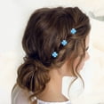 thumbnail image 3 of Unique Bargains 20 Pcs Small Flower Hair Clips Mini Flower Hair Clips for Girls Rhinestone Mini Flower Hairpin Blue, 3 of 7