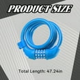 thumbnail image 2 of MELIVO Bike Lock,47.24" Bike Lock Cable,Cable Bicycle Lock Electric Scooter Lock,Blue, 2 of 5