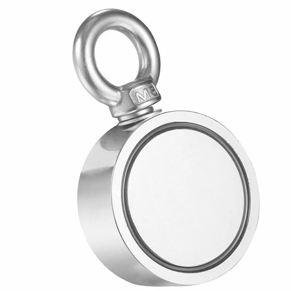500Lbs Pulling Force Fishing Magnet Round Double Sided Super Strong Neodymium Us