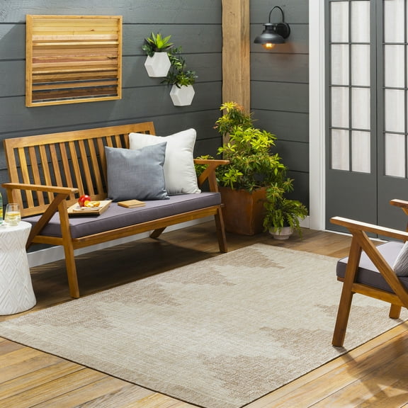 Livabliss Eagean Global Indoor/Outdoor Area Rug,8'10" x 12',Beige