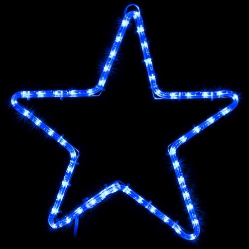 Brilliant Brand Lighting LED Rope Light Patriotic Star Decoration - 3 Pack - Lighted Signs - Red, Cool White, and Blue - 16 Inch