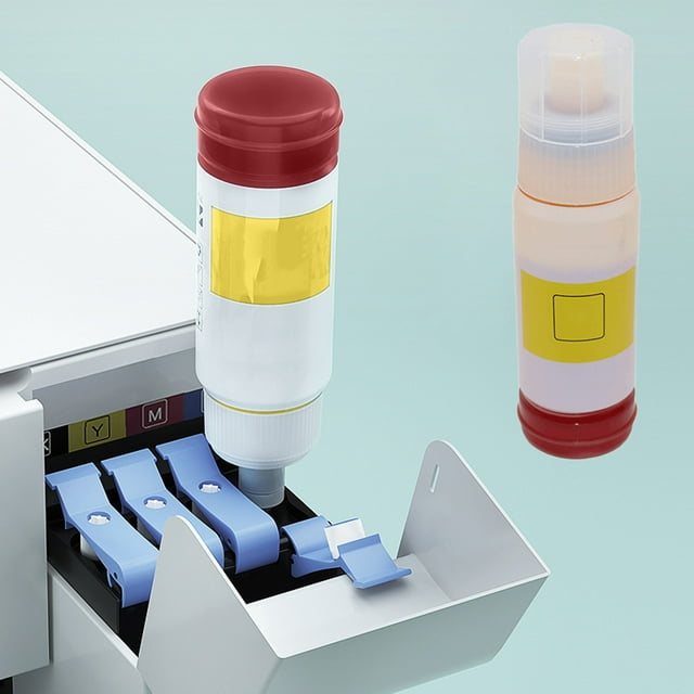DPTALR Réservoir d'Encre pour Machine à Jet d'Encre Colorée Modèle 004 et 002 Compatible avec Divers Modèles d'Imprimantes Kit de Recharge avec 4 Couleurs 70ml Chacune