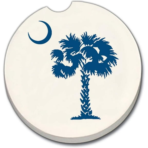 CounterArt Absorbent Stoneware Car Coaster, Palmetto Blue, Set of 2