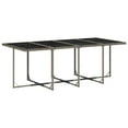 thumbnail image 3 of vidaXL 9 Piece Garden Dining Set with Cushions Grey Poly Rattan, 3 of 5