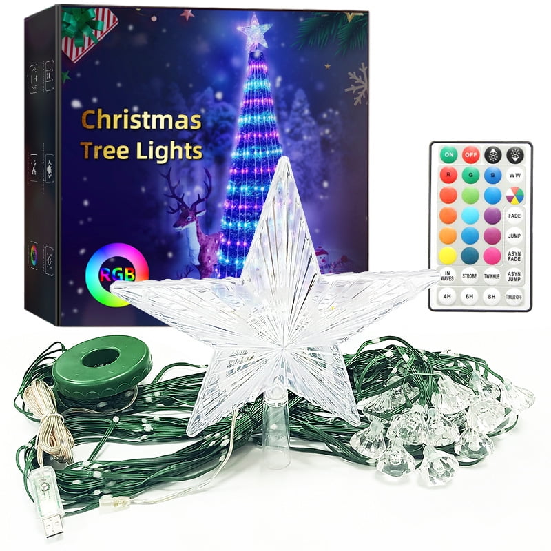 Christmas tree decorative light, 380 RGB LED light, Christmas tree star