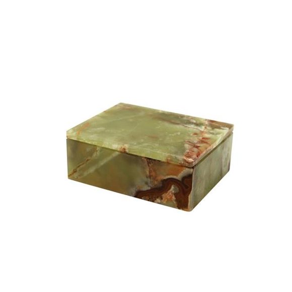 5 in. Rectangular Asteria Keepsake Box, Whirl Green Onyx