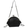 thumbnail image 4 of Bolso de hombro con cadena y hebilla jinwen bolso de mano negro, 4 of 8