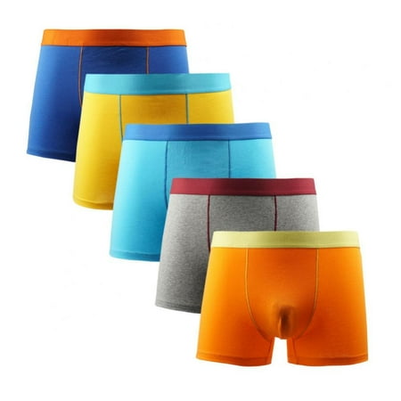 

Mens Boxer Briefs Underwear Soft Cotton Boxer Briefs Regular Long 5 Pack