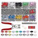 thumbnail image 1 of Plier Tool + 100 Sets 10 Colors Metal Sewing Buttons Hollow Solid Press Studs Snap Fasteners For Cl, 1 of 5