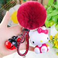 thumbnail image 1 of Sanrio-Llavero de Hello Kitty Y2k, bonito llavero Kawaii de Hello Kitty Things, Bola de piel de conejo de felpa, adornos de bolsa, regalos de joyería Fivean unisex, 1 of 2