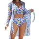 thumbnail image 1 of Trajes de Baño de Bikini de Mujer con Correas Impresas V Sexy Split Set de Tres Piezas, Diseño de Corte Alto para la Piscina de Playa Y las Vacaciones de Verano, 1 of 9